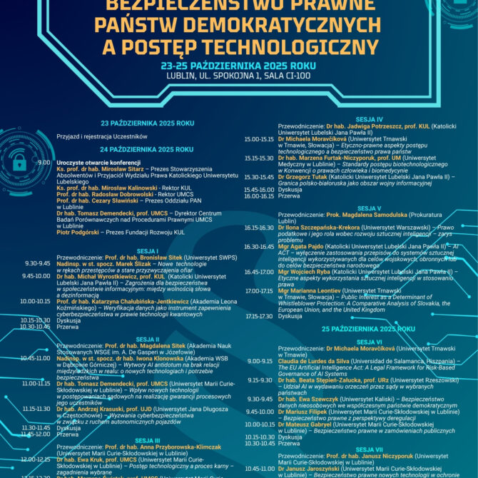 IX Międzynarodowa Konferencja Naukowa „Bezpieczeństwo prawne państw demokratycznych a postęp technologiczny”