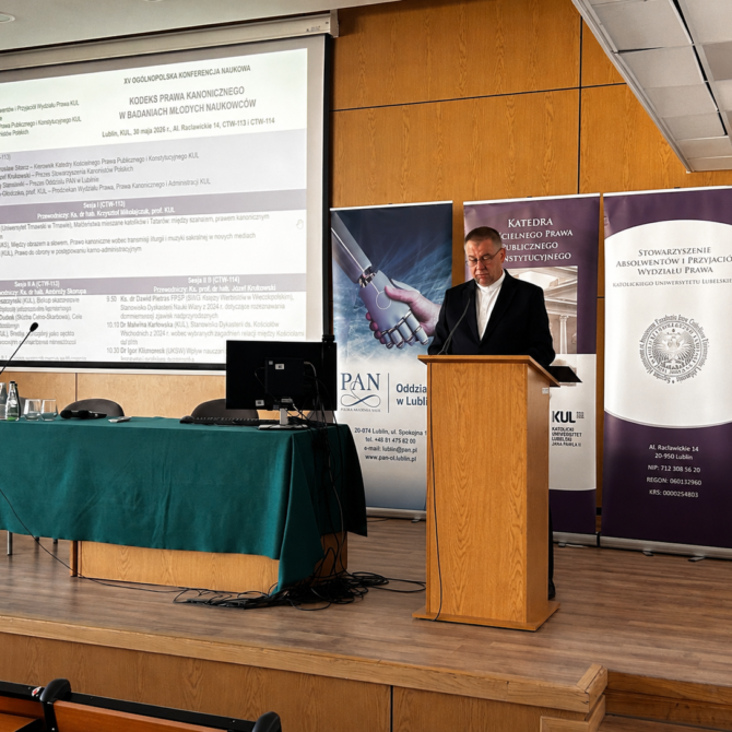 29-30.05.2026 r. – XV Ogólnopolska Konferencja Naukowa „Kodeks Prawa Kanonicznego w badaniach młodych naukowców”